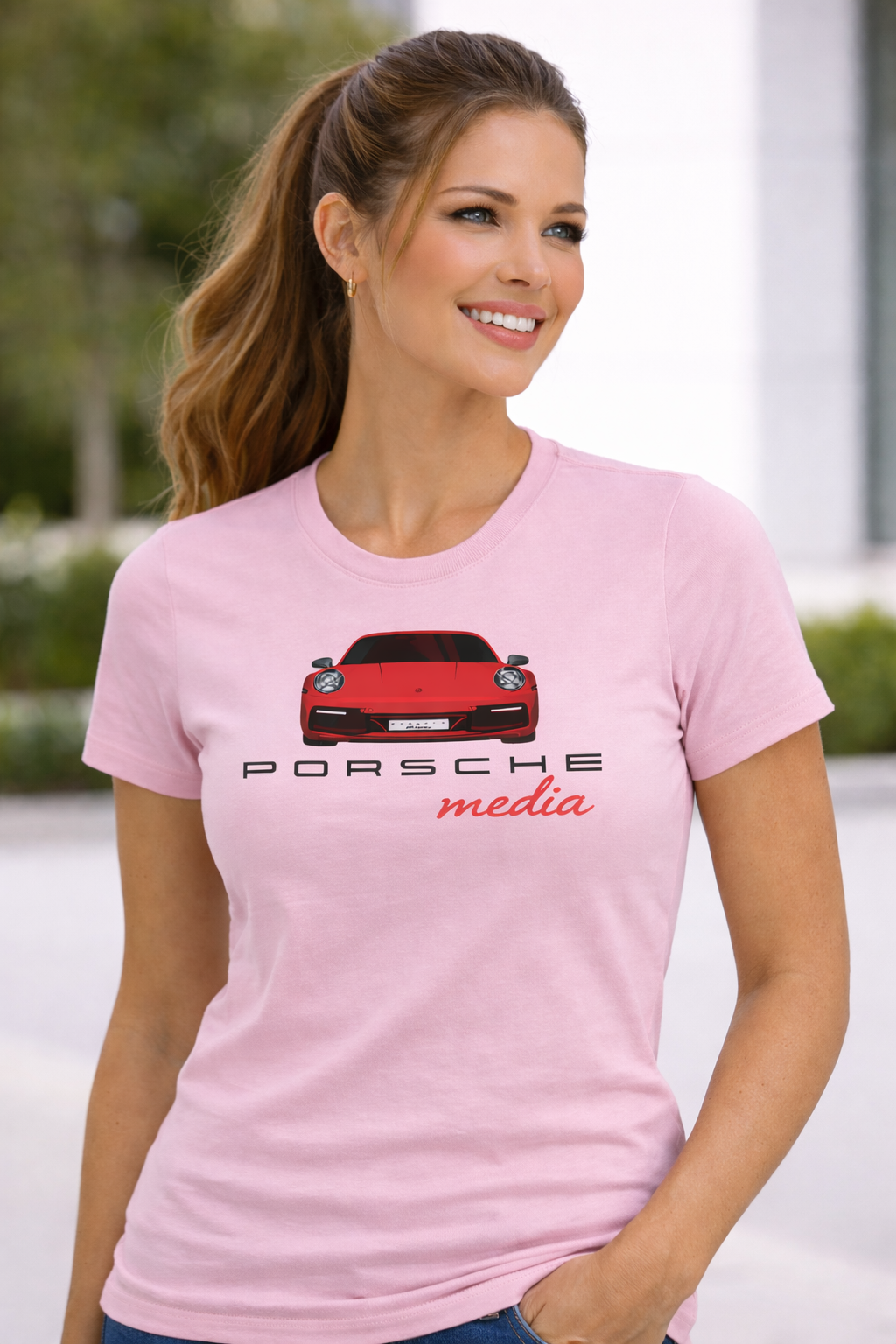 Porsche Media Premium Cotton T-Shirt | Automotive Lifestyle Apparel
